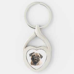 Modern Playful Simple Elegant Chic Pet Photo Keych Key Ring