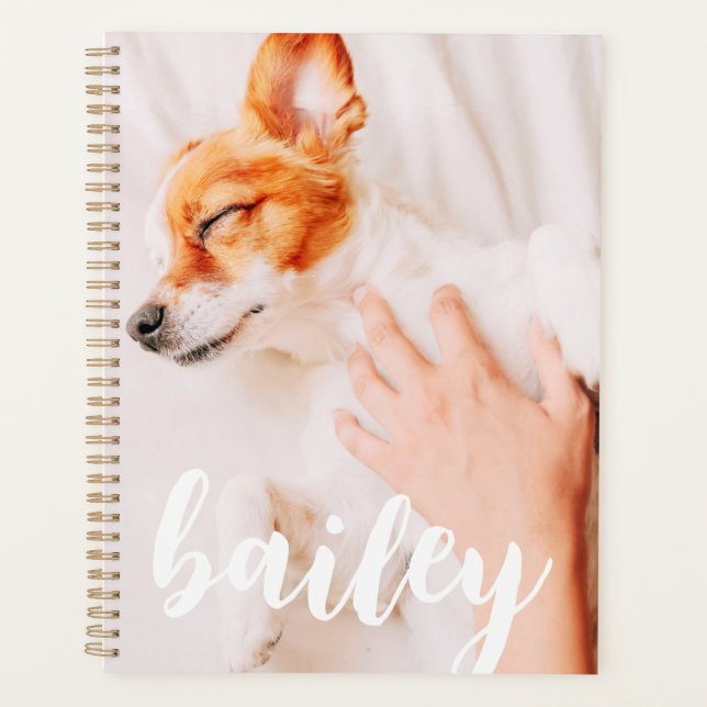 Modern Playful Simple Elegant Chic Pet Photo Planner (Front)