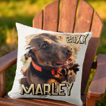 Modern Playful Simple Grunge Custom Pet Photo Cushion<br><div class="desc">This simple and classic design is composed of serif typography and add a custom photo of your pet.</div>
