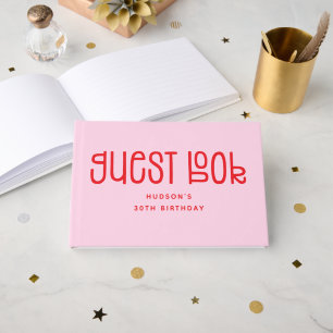 Modern Playful Typography Birthday Guest Book