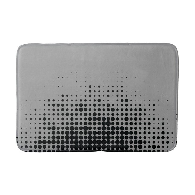 Modern, playful, urban geometric circle pattern bath mat (Front)