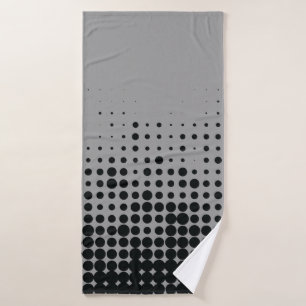 Modern, playful, urban geometric circle pattern bath towel
