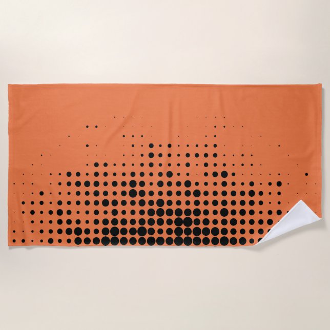 Modern, playful, urban geometric circle pattern beach towel (Front)