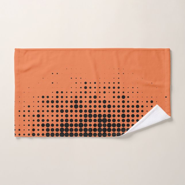 Modern, playful, urban geometric circle pattern hand towel (Hand Towel)