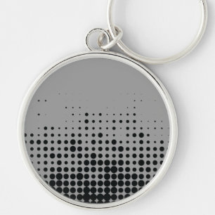 Modern, playful, urban geometric circle pattern key ring