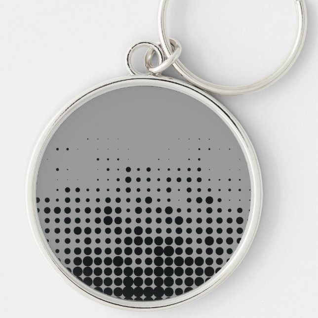 Modern, playful, urban geometric circle pattern key ring (Front)