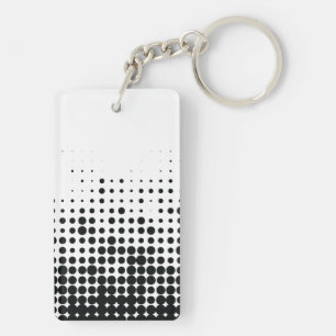Modern, playful, urban geometric circle pattern key ring