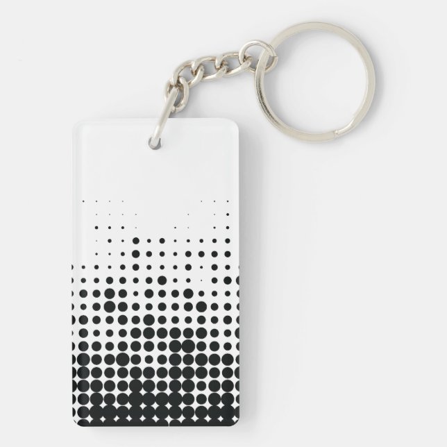 Modern, playful, urban geometric circle pattern key ring (Back)