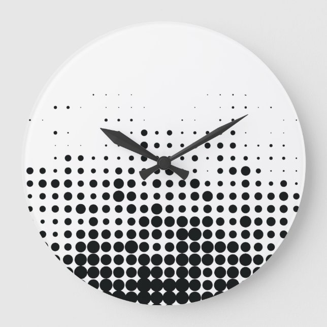 Modern, playful, urban geometric circle pattern large clock (Front)