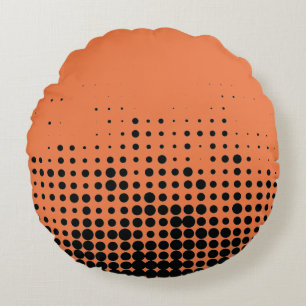 Modern, playful, urban geometric circle pattern round cushion