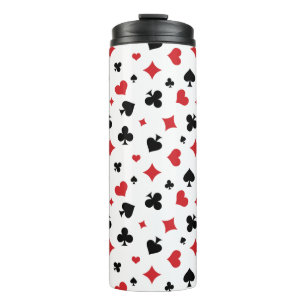 Modern Playing Card Suits Pattern Thermal Tumbler