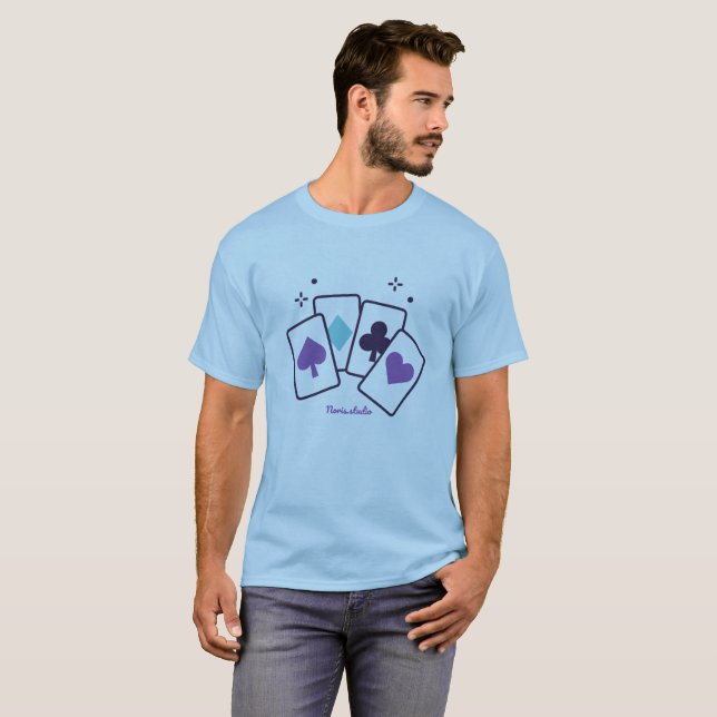 Modern Playing Cards Graphic T-Shirt (Front Full)