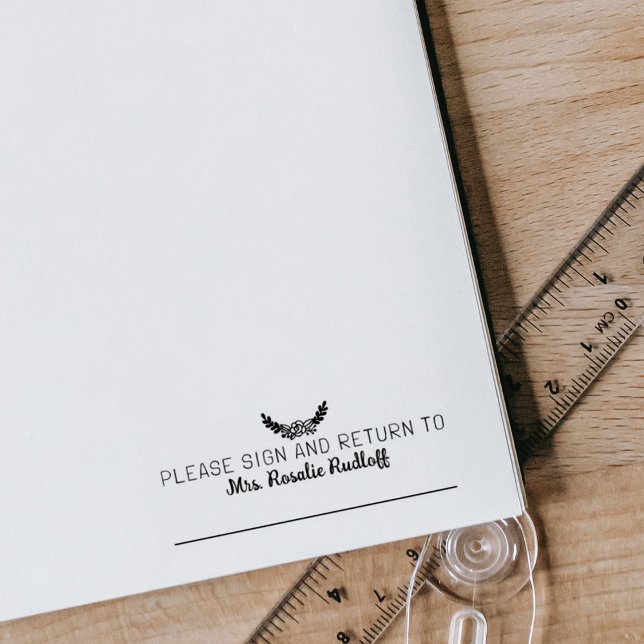 Modern Please Sign and Return Custom Teacher  Rubber Stamp (Creator Uploaded)