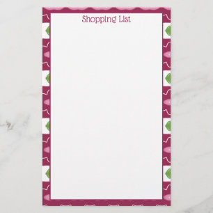 Modern Plum Pink White With Green Stationery