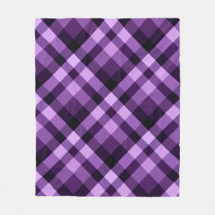 Modern Plum Purple Plaid Medium Fleece Blanket
