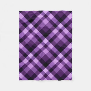 Modern Plum Purple Plaid Small Fleece Blanket