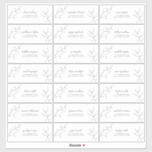 Modern Plum Purple Script Botanical Guest Address