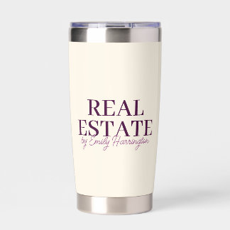 Modern Plum Real Estate Agent Insulated Tumbler