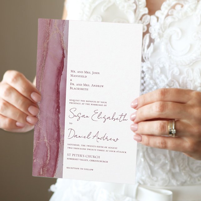 Modern Plum Red Wedding Invitation (Creator Uploaded)