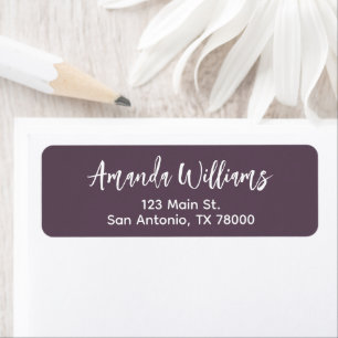 Modern Plum Script Return Address