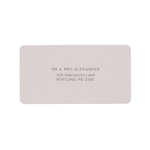 Modern Plum Wedding Return Label