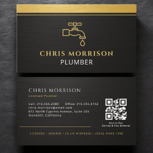 Modern Plumber QR Code Business Card