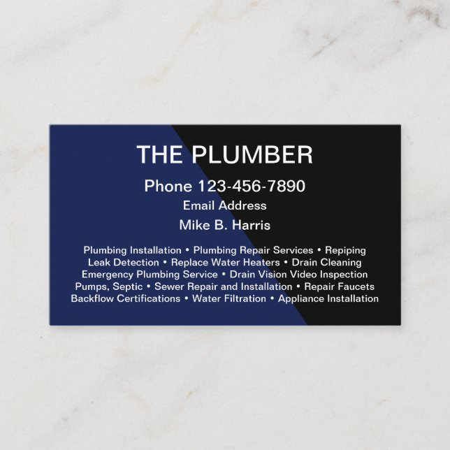 Modern Plumbing Business Profile Cards (Front)