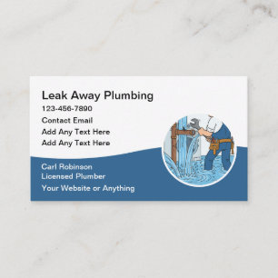 Modern Plumbing Plumber Service Business Cards