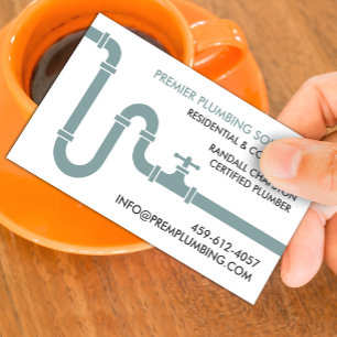 Modern Plumbing Professional Plumber Pipe Services Business Card