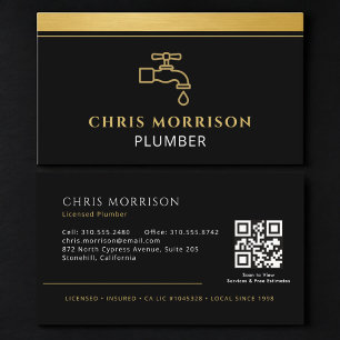 Modern Plumbing QR Code Business Card