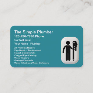 Modern Plumbing Services Plumber Business Cards