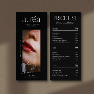 Modern PMU Cosmetic Salon Service Price List Rack Card