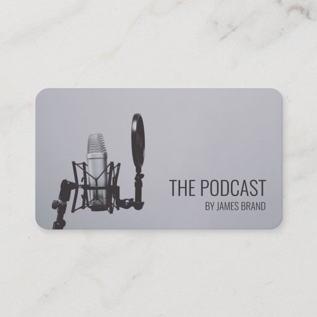 Modern Podcast Voice Actor Business Card (Front)