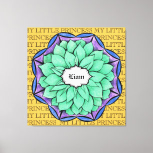 MODERN POINSETTIA in BLUE Canvas Print