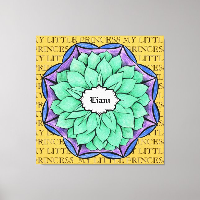 MODERN POINSETTIA in BLUE Canvas Print (Front)