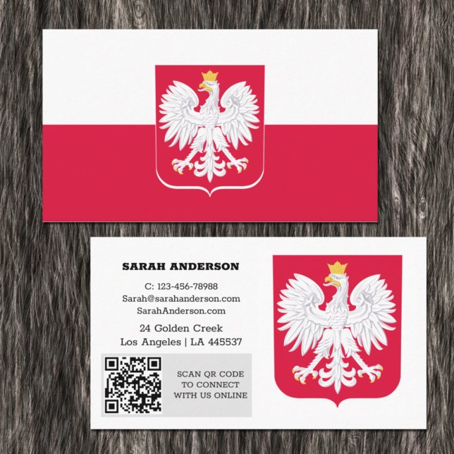 Modern Poland, Business Card, Polish Flag /QR Code Business Card (Creator Uploaded)