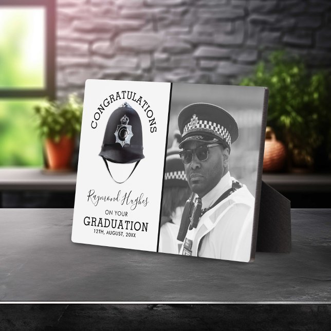 Modern Police Officer Graduation Photo Plaque (Creator Uploaded)