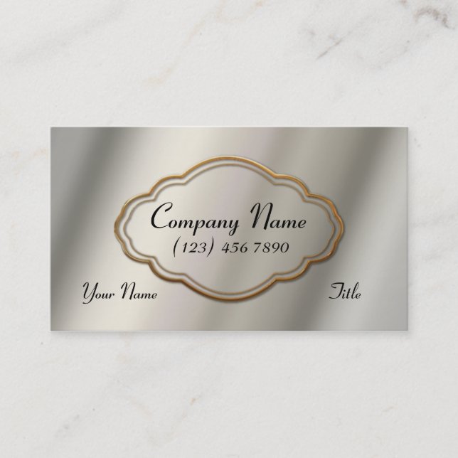Modern Polished Metal Gold Frame Business Card (Front)