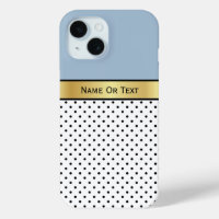 Modern Polka Dot and Gold Stripe Design with Text
