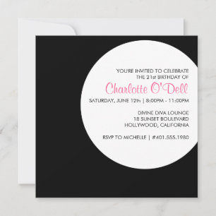 modern polka dot; birthday party invitation
