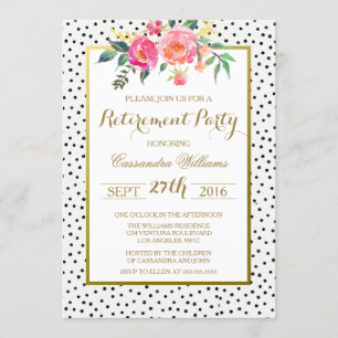 Modern Polka Dot Retirement Party Invitation