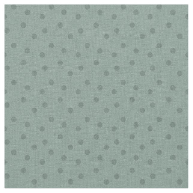 Modern Polka Dots 2 on Light Gray-Green Fabric (Close Up)