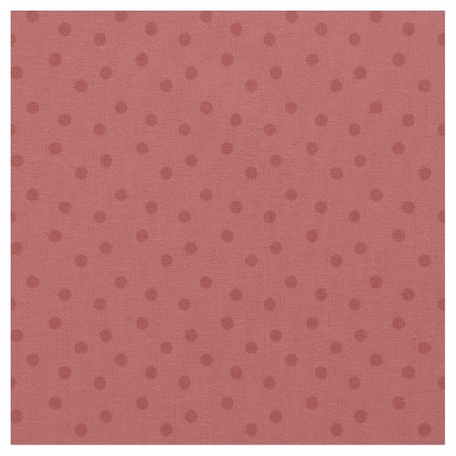 Modern Polka Dots 2 on Muted Red Fabric (Close Up)