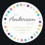 Modern Polka Dots Address Label Sticker<br><div class="desc">Modern Polka Dots Address Label Sticker</div>