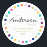 Modern Polka Dots Address Label Sticker<br><div class="desc">Modern Polka Dots Address Label Sticker</div>