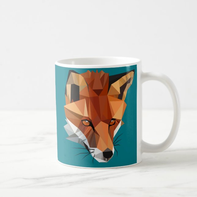Modern Polygon Fox Custom Coffee Mug (Right)