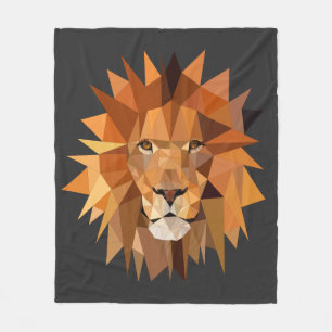 Modern Polygon Lion Custom Fleece Blanket