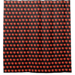 Modern polygonal crystal red heart  shower curtain