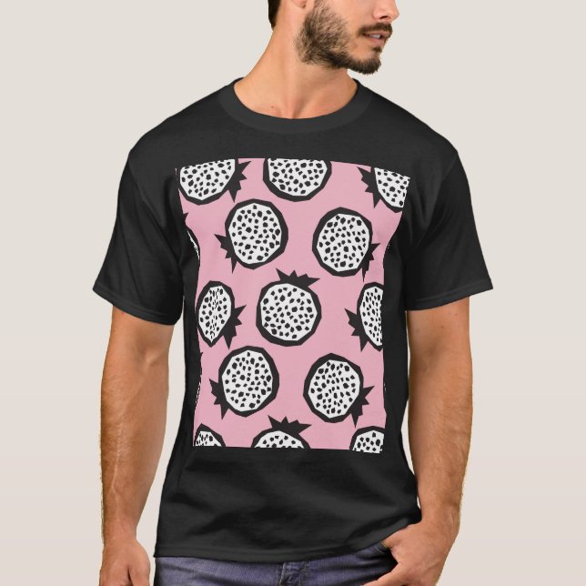 Modern Pomegranate: Abstract Seamless Style T-Shirt (Front)