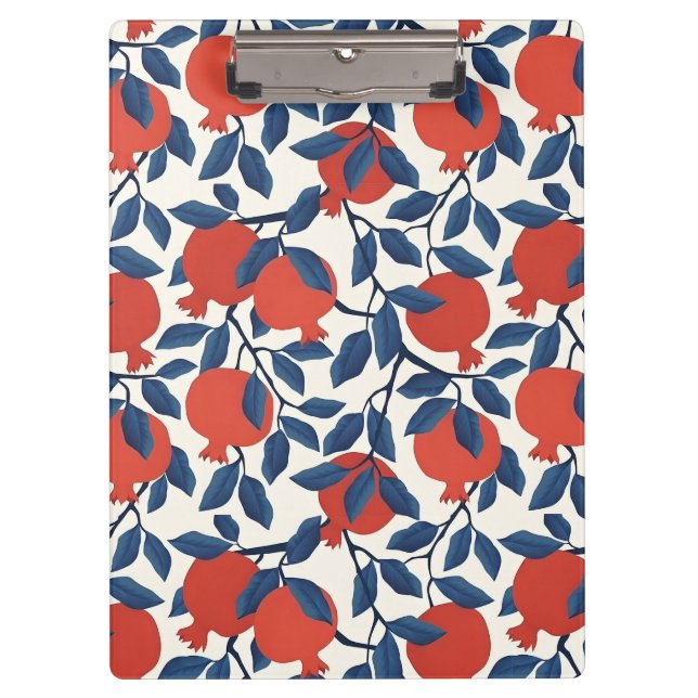 Modern pomegranate pattern clipboard (Front)
